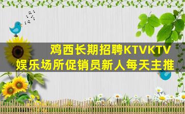 鸡西长期招聘KTVKTV娱乐场所促销员新人每天主推